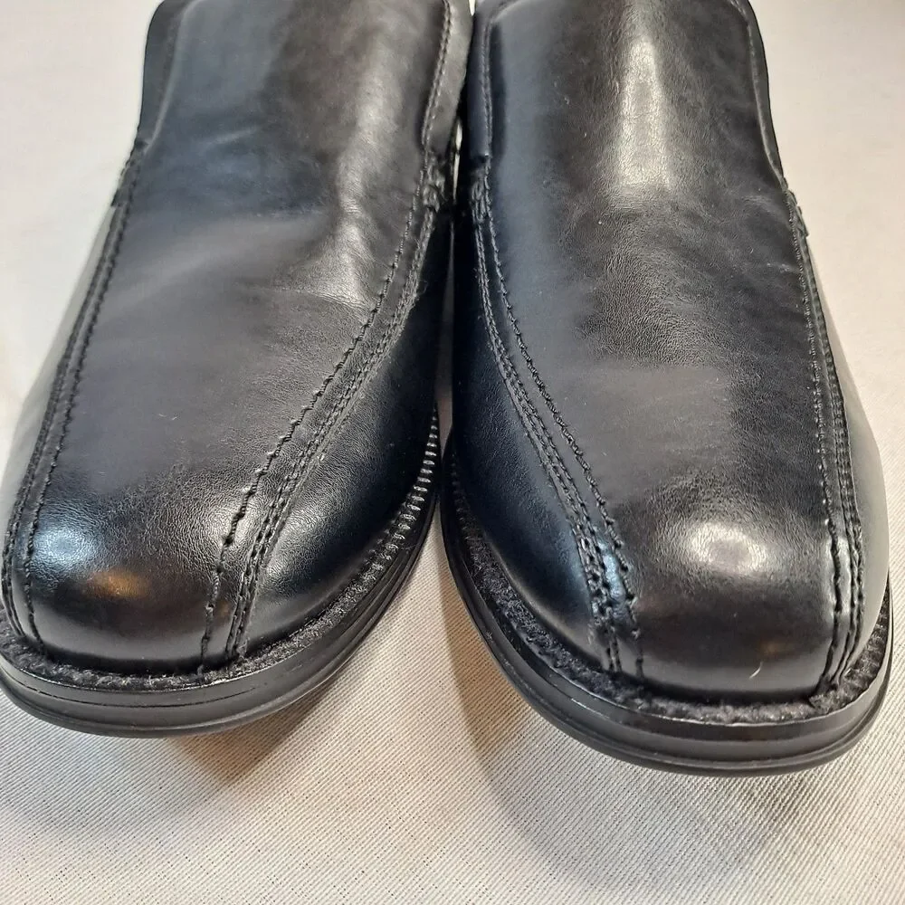 Dockers Greer Loafers Men’s Sz 10.5 Wide Black Faux Leather Comfort Dress Shoes